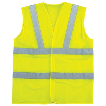 High Visibility Safety Vest for Men Grey Reflective Stripes. Multiple Pockets Construction Vest