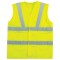 High Visibility Safety Vest for Men Grey Reflective Stripes. Multiple Pockets Construction Vest