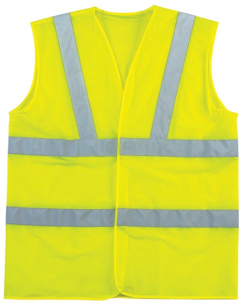 High Visibility Safety Vest for Men Grey Reflective Stripes. Multiple Pockets Construction Vest