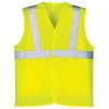 High Visibility Bomber Style Reflective Work Vest with Navy Collar