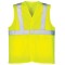 High Visibility Bomber Style Reflective Work Vest with Navy Collar