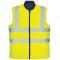 High Visibility Bomber Style Reflective Work Vest with Navy Collar