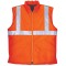 High Visibility Bomber Style Reflective Work Vest with Navy Collar