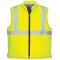 High Visibility Bomber Style Reflective Work Vest with Navy Collar