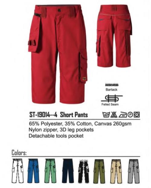 Red Ripstop cargo shorts for Warehouse workers