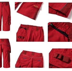 Red Ripstop Mechanic shorts for industrial