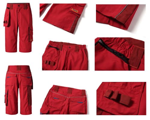 Red Ripstop cargo shorts for Warehouse workers