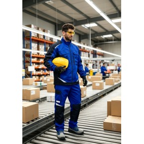Factory Custom Two-Tone Industrial Workwear Set Logistics mechanic work jacket and work pants