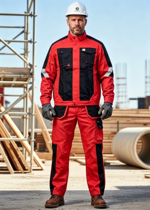 Custom Two-Tone Workwear Uniform Set for Warehouse Logistics mechanic