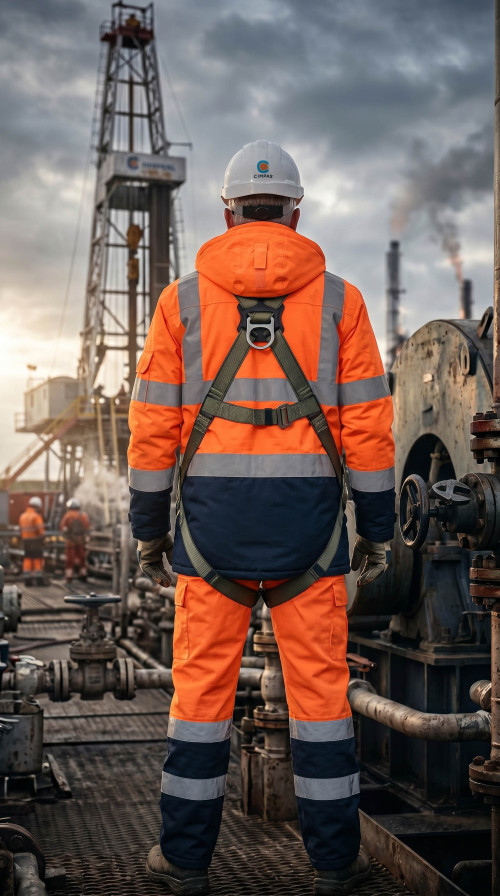 Hi-Vis Multi Norm Contrast FR Winter Jacket Direct Factory Custom LOGO Oil & Gas Work Coverall for Petroleum Industry