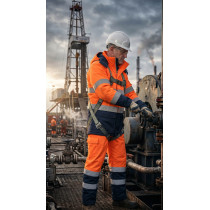 Hi-Vis Multi Norm Contrast FR Winter Jacket Direct Factory Custom LOGO Oil & Gas Work Coverall for Petroleum Industry