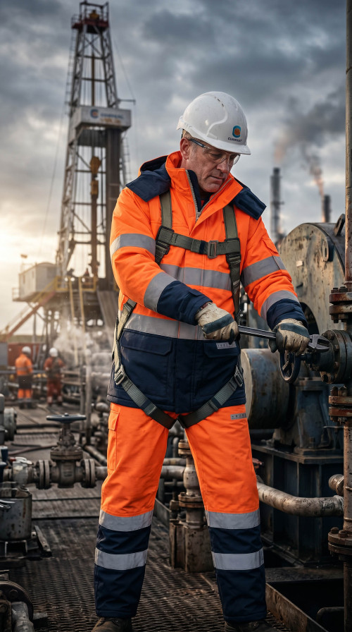 Hi-Vis Multi Norm Contrast FR Winter Jacket Direct Factory Custom LOGO Oil & Gas Work Coverall for Petroleum Industry