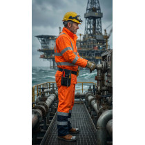 Hi-Vis Multi Norm Contrast FR Winter Jacket Direct Factory Custom LOGO Oil & Gas Work Coverall for Petroleum Industry