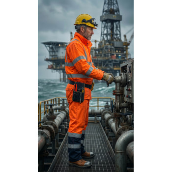 Hi-Vis Multi Norm Contrast FR Winter Jacket Direct Factory Custom LOGO Oil & Gas Work Coverall for Petroleum Industry