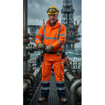 Hi-Vis Multi Norm Contrast FR Winter Jacket Direct Factory Custom LOGO Oil & Gas Work Coverall for Petroleum Industry