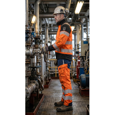 SOFTSHELL HI-VIS MULTI-NORM FR JACKET Direct Factory Custom LOGO Oil & Gas Work Coverall for Petroleum Industry