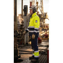 Modaflame Work Hi-Vis Multi Norm Contrast FR Jacket Direct Factory Custom LOGO Oil & Gas Work Coverall for Petroleum Industry
