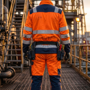 Work Hi-Vis Direct Factory Custom LOGO Oil & Gas Work Coverall for Petroleum Industry