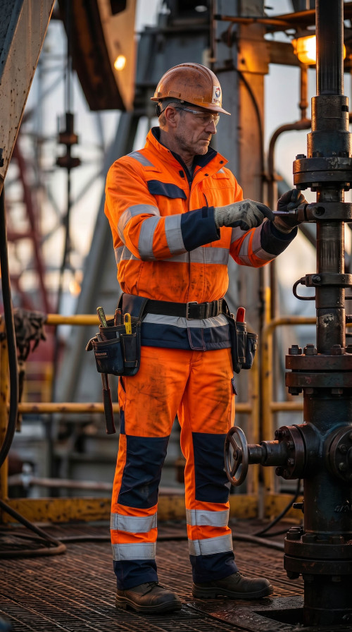Work Hi-Vis Direct Factory Custom LOGO Oil & Gas Work Coverall for Petroleum Industry