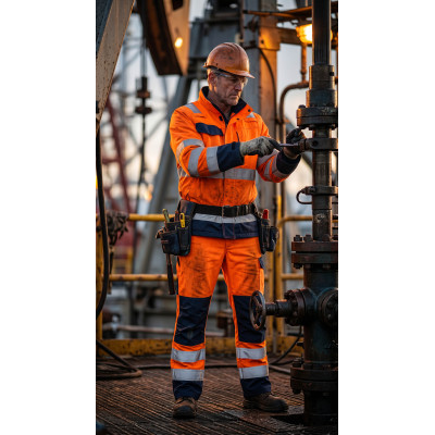 Work Hi-Vis Direct Factory Custom LOGO Oil & Gas Work Coverall for Petroleum Industry