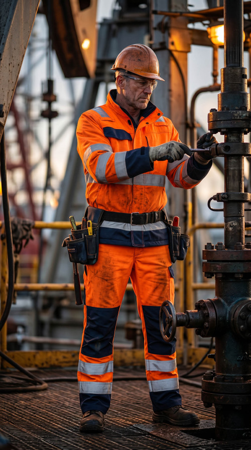 Work Hi-Vis Direct Factory Custom LOGO Oil & Gas Work Coverall for Petroleum Industry