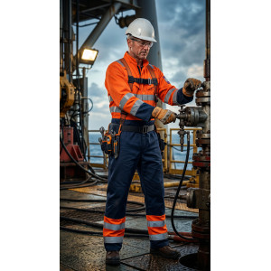 Work Hi-Vis Direct Factory Custom LOGO Oil & Gas Work Coverall for Petroleum Industry