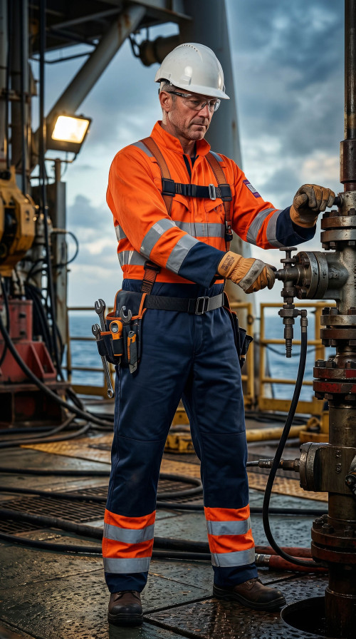 Work Hi-Vis Direct Factory Custom LOGO Oil & Gas Work Coverall for Petroleum Industry
