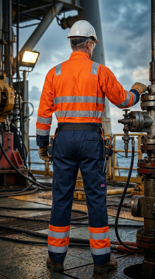 Work Hi-Vis Direct Factory Custom LOGO Oil & Gas Work Coverall for Petroleum Industry