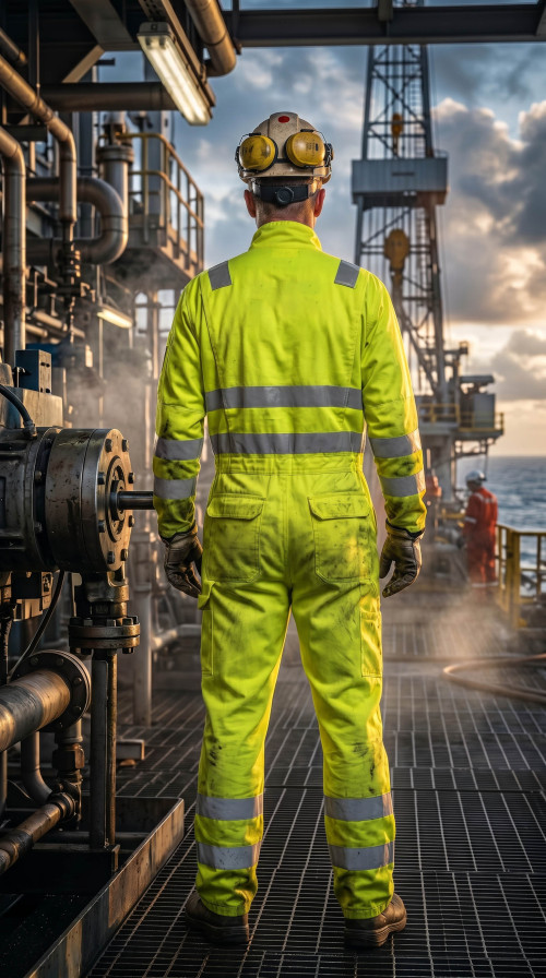 Hi-Vis Multi Norm FR Coverall Direct Factory Custom LOGO Oil & Gas Work Coverall for Petroleum Industry