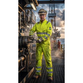 Hi-Vis Multi Norm FR Coverall Direct Factory Custom LOGO Oil & Gas Work Coverall for Petroleum Industry