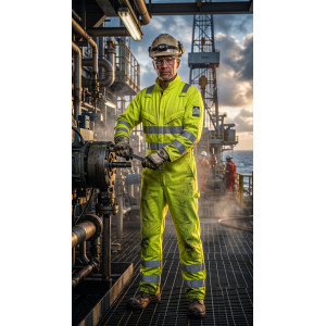 Hi-Vis Multi Norm FR Coverall Direct Factory Custom LOGO Oil & Gas Work Coverall for Petroleum Industry