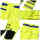 High visibility fluorescent yellow two-tone work trousers