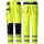 High visibility fluorescent yellow two-tone work trousers