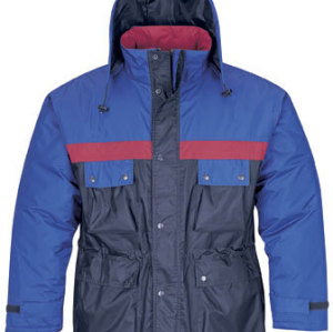 Parka de trabajo de poliéster (azul y rojo)