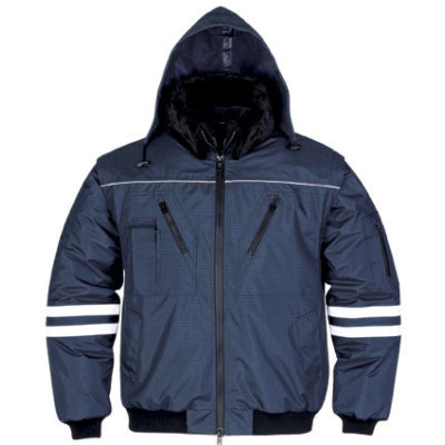 Parka de trabajo con cinta reflectante (azul marino)