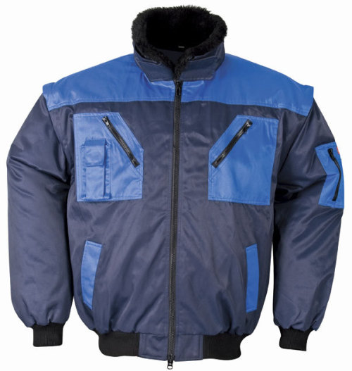 Chaqueta pilot de trabajo (blanco y azul marino)