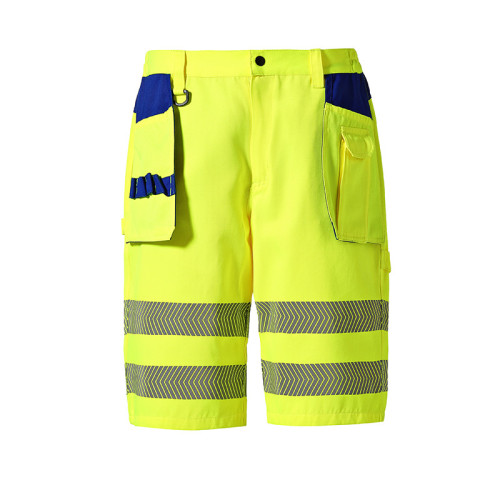 Pantalones cortos cargo reflectantes de alta visibilidad (amarillo)