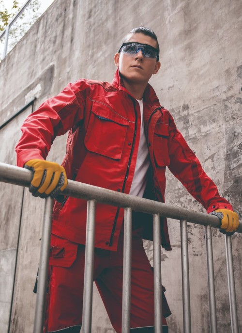 Chaqueta de trabajo de lona con cremallera