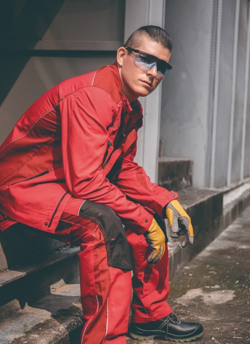 Chaqueta de trabajo de lona con cremallera