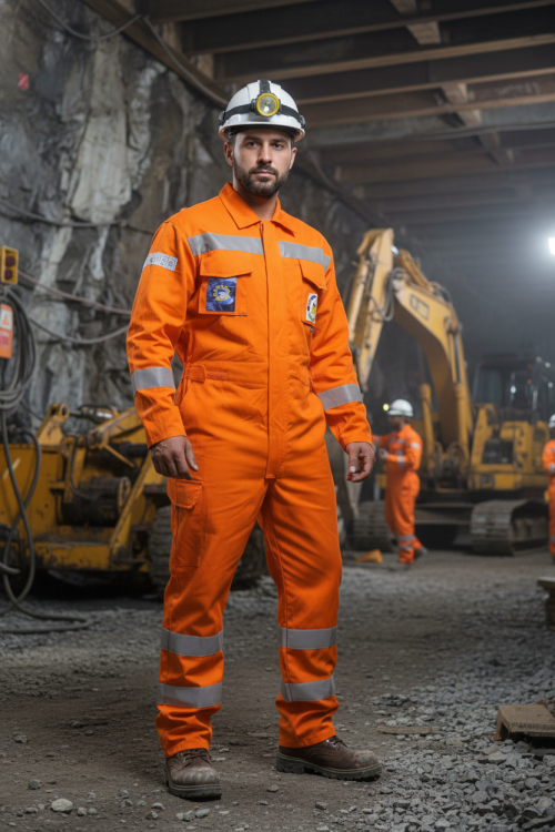 FR Coverall Hi-Vis Yellow Safety Workwear Reflective Tape Fireproof Overall