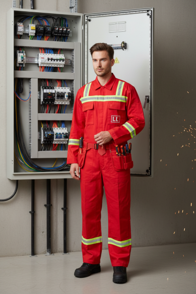 Custom Fireproof Cotton Industrial Work Clothes Hi Vis Reflective Safety Coverall