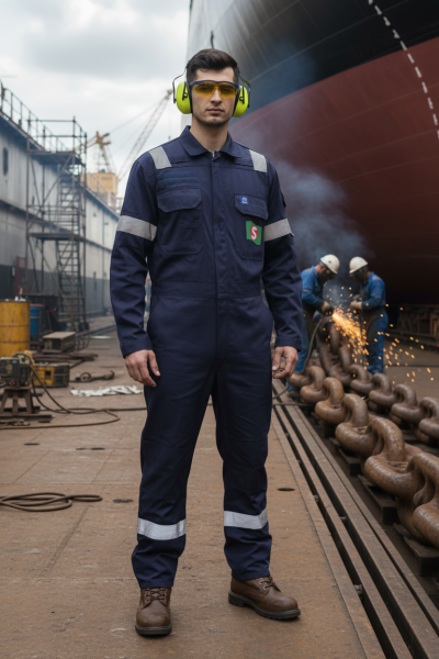 Fr Worker Clothes Flame Resistant High Visibility Workwear Fireproof Shipping Fr Coveralls