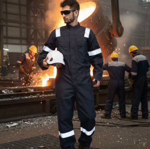 Flame-Resistant Work Overalls Uniforms Hi Vis Reflective Safety Protective Workwear Overalls