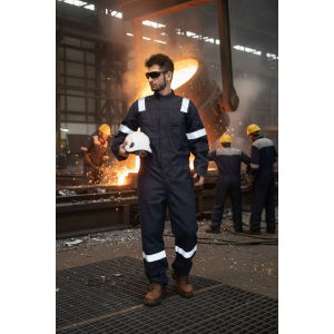 Mono de trabajo de algodón FR antiestático, ropa de trabajo reflectante de seguridad para minería, uniformes de trabajador.