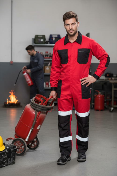 Custom Fireproof Cotton Industrial Work Clothes Hi Vis Reflective Safety Coverall