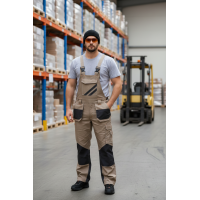 OEM ODM Fashion Bib Pants CVC TC  Multi-pocket Work Trousers Workwear Safety Work Pants bib overalls for logistic