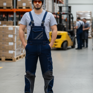 OEM ODM Fashion Bib Pants CVC TC  Multi-pocket Work Trousers Workwear Safety Work Pants bib overalls for automotive