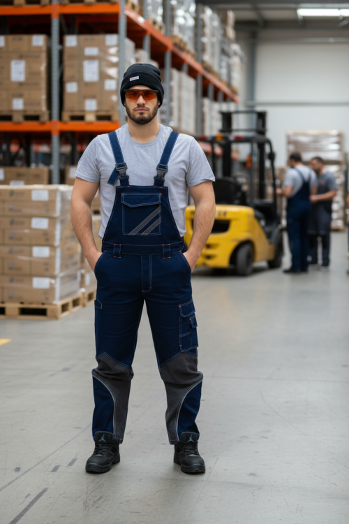 Direct Factory Fashion Bib Pants CVC TC  Multi-pocket Work Trousers Workwear Safety Work Pants bib overalls for manufacturing