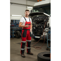 OEM ODM Fashion Bib Pants CVC TC  Multi-pocket Work Trousers Workwear Safety Work Pants bib overalls for automotive