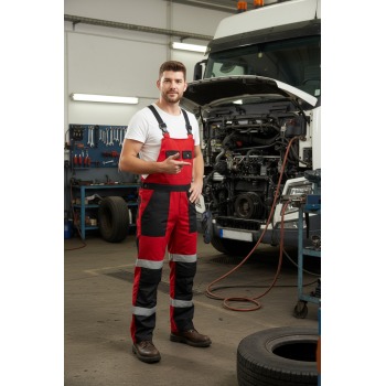 OEM ODM Fashion Bib Pants CVC TC  Multi-pocket Work Trousers Workwear Safety Work Pants bib overalls for automotive